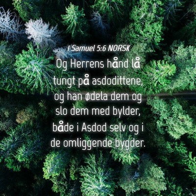 Picture 04 - 1 Samuel 5:6 NORSK - Og Herrens hånd lå tungt på asdodittene, og - Bible Verse Picture