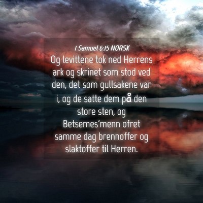 Picture 04 - 1 Samuel 6:15 NORSK - Og levittene tok ned Herrens ark og skrinet som - Bible Verse Picture