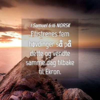 Picture 04 - 1 Samuel 6:16 NORSK - Filistrenes fem høvdinger så på dette og - Bible Verse Picture