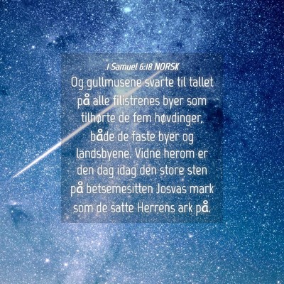 Picture 04 - 1 Samuel 6:18 NORSK - Og gullmusene svarte til tallet på alle - Bible Verse Picture