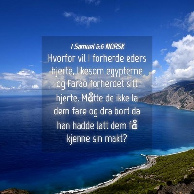 Picture 04 - 1 Samuel 6:6 NORSK - Hvorfor vil I forherde eders hjerte, likesom - Bible Verse Picture