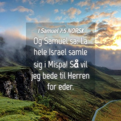 Picture 04 - 1 Samuel 7:5 NORSK - Og Samuel sa: La hele Israel samle sig i Mispa! - Bible Verse Picture