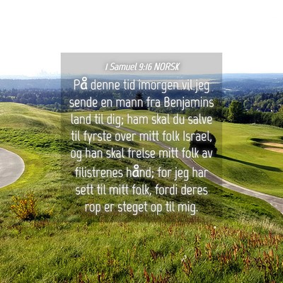 Picture 04 - 1 Samuel 9:16 NORSK - På denne tid imorgen vil jeg sende en mann fra - Bible Verse Picture