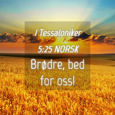 Picture 04 - 1 Tessaloniker 5:25 NORSK - Brødre, bed for - Bible Verse Picture