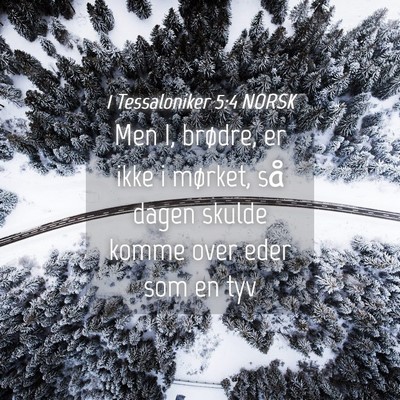 Picture 04 - 1 Tessaloniker 5:4 NORSK - Men I, brødre, er ikke i mørket, så dagen - Bible Verse Picture