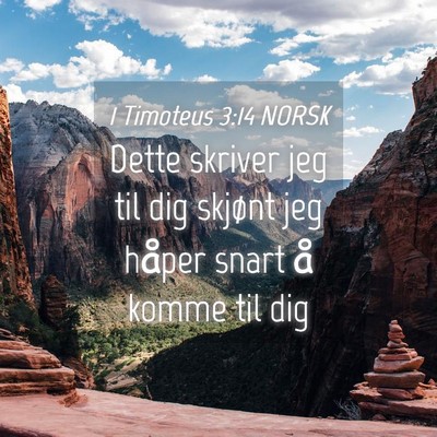 Picture 04 - 1 Timoteus 3:14 NORSK - Dette skriver jeg til dig skjønt jeg håper - Bible Verse Picture