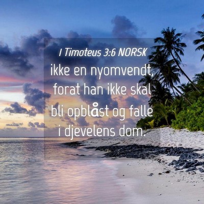 Picture 04 - 1 Timoteus 3:6 NORSK - ikke en nyomvendt, forat han ikke skal bli - Bible Verse Picture
