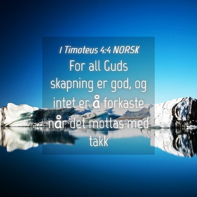 Picture 04 - 1 Timoteus 4:4 NORSK - For all Guds skapning er god, og intet er å - Bible Verse Picture