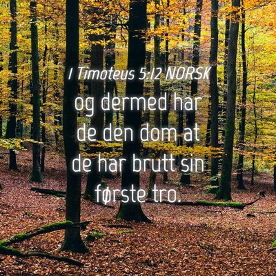 Picture 04 - 1 Timoteus 5:12 NORSK - og dermed har de den dom at de har brutt sin - Bible Verse Picture