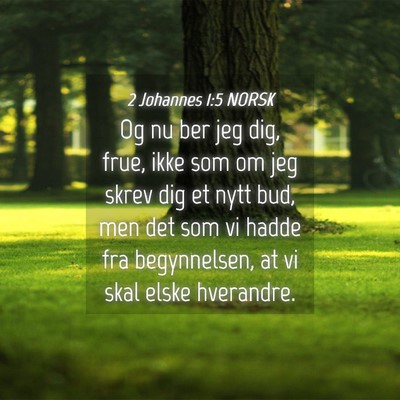 Picture 04 - 2 Johannes 1:5 NORSK - Og nu ber jeg dig, frue, ikke som om jeg skrev - Bible Verse Picture