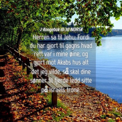 Picture 04 - 2 Kongebok 10:30 NORSK - Herren sa til Jehu: Fordi du har gjort til gagns - Bible Verse Picture
