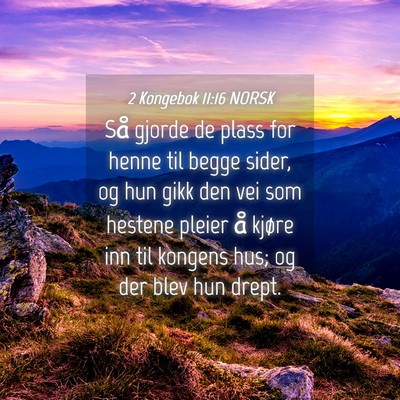 Picture 04 - 2 Kongebok 11:16 NORSK - Så gjorde de plass for henne til begge sider, og - Bible Verse Picture