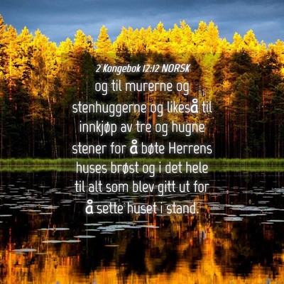 Picture 04 - 2 Kongebok 12:12 NORSK - og til murerne og stenhuggerne og likeså til - Bible Verse Picture