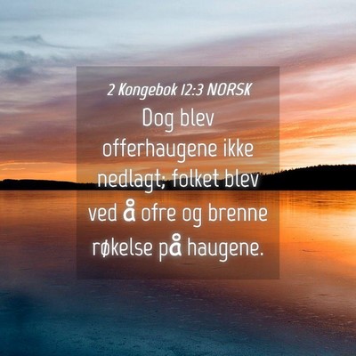 Picture 04 - 2 Kongebok 12:3 NORSK - Dog blev offerhaugene ikke nedlagt; folket blev - Bible Verse Picture