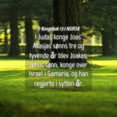 Picture 04 - 2 Kongebok 13:1 NORSK - I Judas konge Joas' Akasjas sønns tre og tyvende - Bible Verse Picture