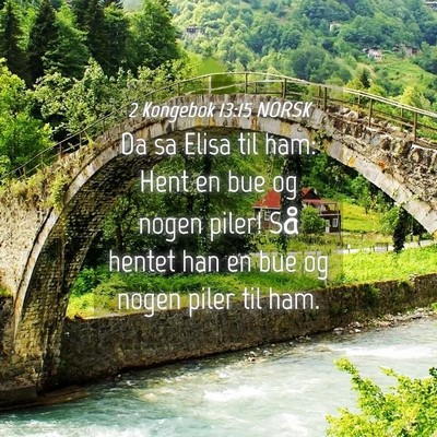 Picture 04 - 2 Kongebok 13:15 NORSK - Da sa Elisa til ham: Hent en bue og nogen piler! - Bible Verse Picture