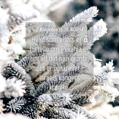 Picture 04 - 2 Kongebok 15:26 NORSK - Hvad som ellers er å fortelle om Pekahja og om - Bible Verse Picture