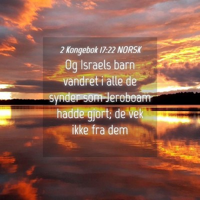 Picture 04 - 2 Kongebok 17:22 NORSK - Og Israels barn vandret i alle de synder som - Bible Verse Picture