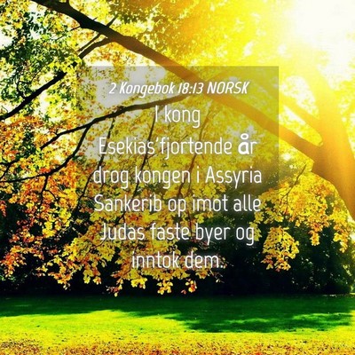 Picture 04 - 2 Kongebok 18:13 NORSK - I kong Esekias'fjortende år drog kongen i - Bible Verse Picture