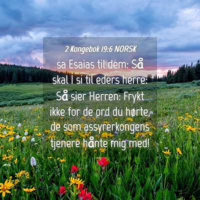 Picture 04 - 2 Kongebok 19:6 NORSK - sa Esaias til dem: Så skal I si til eders herre: - Bible Verse Picture