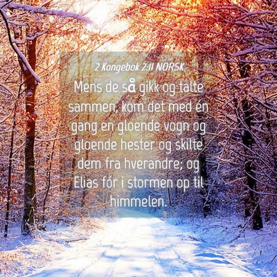 Picture 04 - 2 Kongebok 2:11 NORSK - Mens de så gikk og talte sammen, kom det med én - Bible Verse Picture