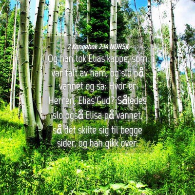 Picture 04 - 2 Kongebok 2:14 NORSK - Og han tok Elias'kappe, som var falt av ham, og - Bible Verse Picture