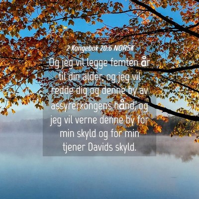 Picture 04 - 2 Kongebok 20:6 NORSK - Og jeg vil legge femten år til din alder, og jeg - Bible Verse Picture