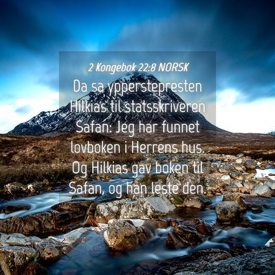 Picture 04 - 2 Kongebok 22:8 NORSK - Da sa ypperstepresten Hilkias til statsskriveren - Bible Verse Picture