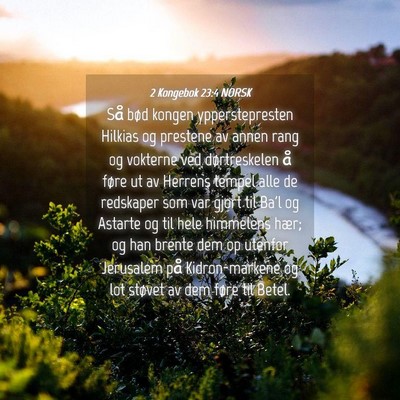 Picture 04 - 2 Kongebok 23:4 NORSK - Så bød kongen ypperstepresten Hilkias og - Bible Verse Picture