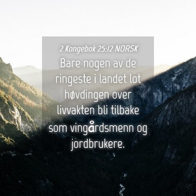 Picture 04 - 2 Kongebok 25:12 NORSK - Bare nogen av de ringeste i landet lot høvdingen - Bible Verse Picture