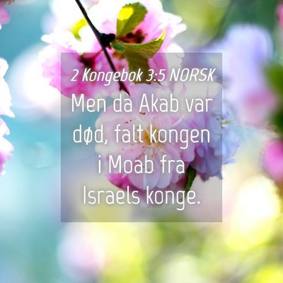 Picture 04 - 2 Kongebok 3:5 NORSK - Men da Akab var død, falt kongen i Moab fra - Bible Verse Picture