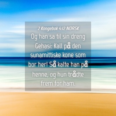 Picture 04 - 2 Kongebok 4:12 NORSK - Og han sa til sin dreng Gehasi: Kall på den - Bible Verse Picture