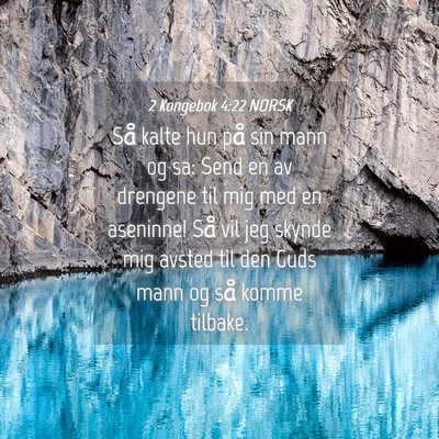 Picture 04 - 2 Kongebok 4:22 NORSK - Så kalte hun på sin mann og sa: Send en av - Bible Verse Picture