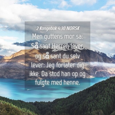 Picture 04 - 2 Kongebok 4:30 NORSK - Men guttens mor sa: Så sant Herren lever, og så - Bible Verse Picture