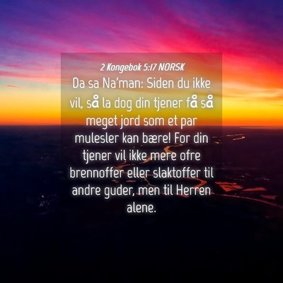 Picture 04 - 2 Kongebok 5:17 NORSK - Da sa Na'man: Siden du ikke vil, så la dog din - Bible Verse Picture