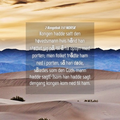 Picture 04 - 2 Kongebok 7:17 NORSK - Kongen hadde satt den høvedsmann hvis hånd han - Bible Verse Picture