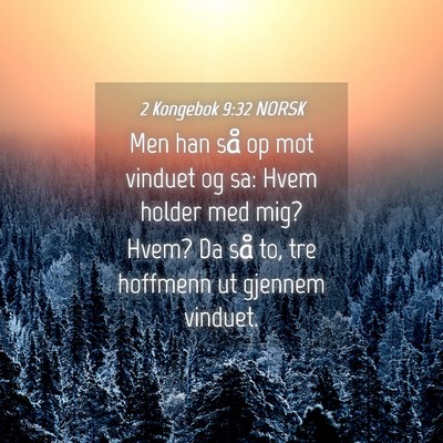 Picture 04 - 2 Kongebok 9:32 NORSK - Men han så op mot vinduet og sa: Hvem holder med - Bible Verse Picture