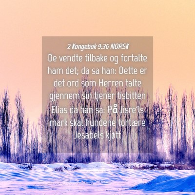 Picture 04 - 2 Kongebok 9:36 NORSK - De vendte tilbake og fortalte ham det; da sa han: - Bible Verse Picture