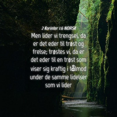 Picture 04 - 2 Korinter 1:6 NORSK - Men lider vi trengsel, da er det eder til trøst - Bible Verse Picture