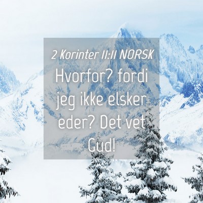 Picture 04 - 2 Korinter 11:11 NORSK - Hvorfor? fordi jeg ikke elsker eder? Det vet - Bible Verse Picture