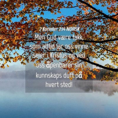 Picture 04 - 2 Korinter 2:14 NORSK - Men Gud være takk, som alltid lar oss vinne - Bible Verse Picture