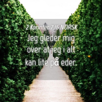 Picture 04 - 2 Korinter 7:16 NORSK - Jeg gleder mig over at jeg i alt kan lite på - Bible Verse Picture