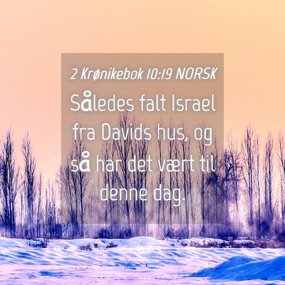 Picture 04 - 2 Krønikebok 10:19 NORSK - Således falt Israel fra Davids hus, og så har - Bible Verse Picture