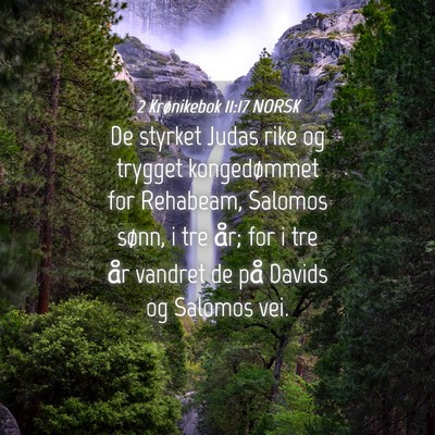 Picture 04 - 2 Krønikebok 11:17 NORSK - De styrket Judas rike og trygget kongedømmet for - Bible Verse Picture