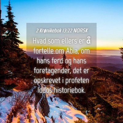 Picture 04 - 2 Krønikebok 13:22 NORSK - Hvad som ellers er å fortelle om Abia, om hans - Bible Verse Picture