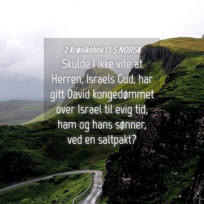 Picture 04 - 2 Krønikebok 13:5 NORSK - Skulde I ikke vite at Herren, Israels Gud, har - Bible Verse Picture