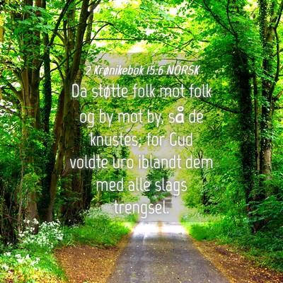 Picture 04 - 2 Krønikebok 15:6 NORSK - Da støtte folk mot folk og by mot by, så de - Bible Verse Picture