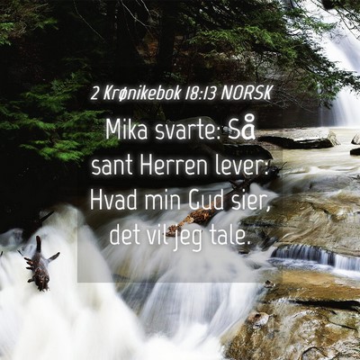 Picture 04 - 2 Krønikebok 18:13 NORSK - Mika svarte: Så sant Herren lever: Hvad min Gud - Bible Verse Picture