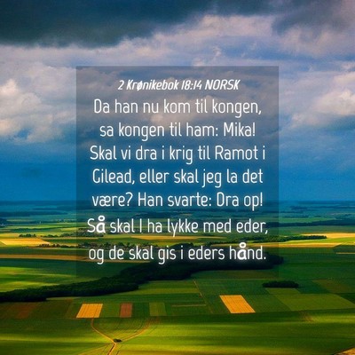 Picture 04 - 2 Krønikebok 18:14 NORSK - Da han nu kom til kongen, sa kongen til ham: - Bible Verse Picture