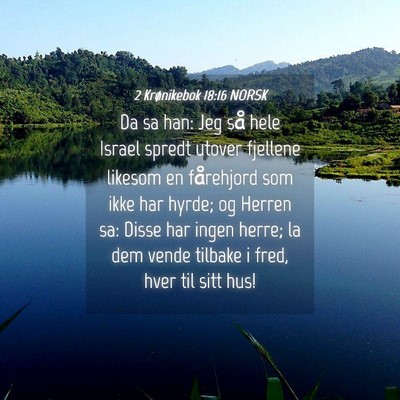 Picture 04 - 2 Krønikebok 18:16 NORSK - Da sa han: Jeg så hele Israel spredt utover - Bible Verse Picture